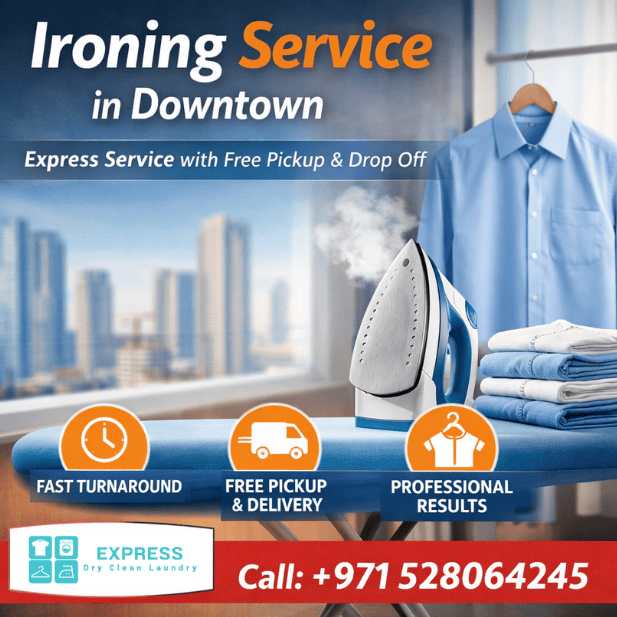 Professional ironing service in Downtown Dubai for clothes and garments
