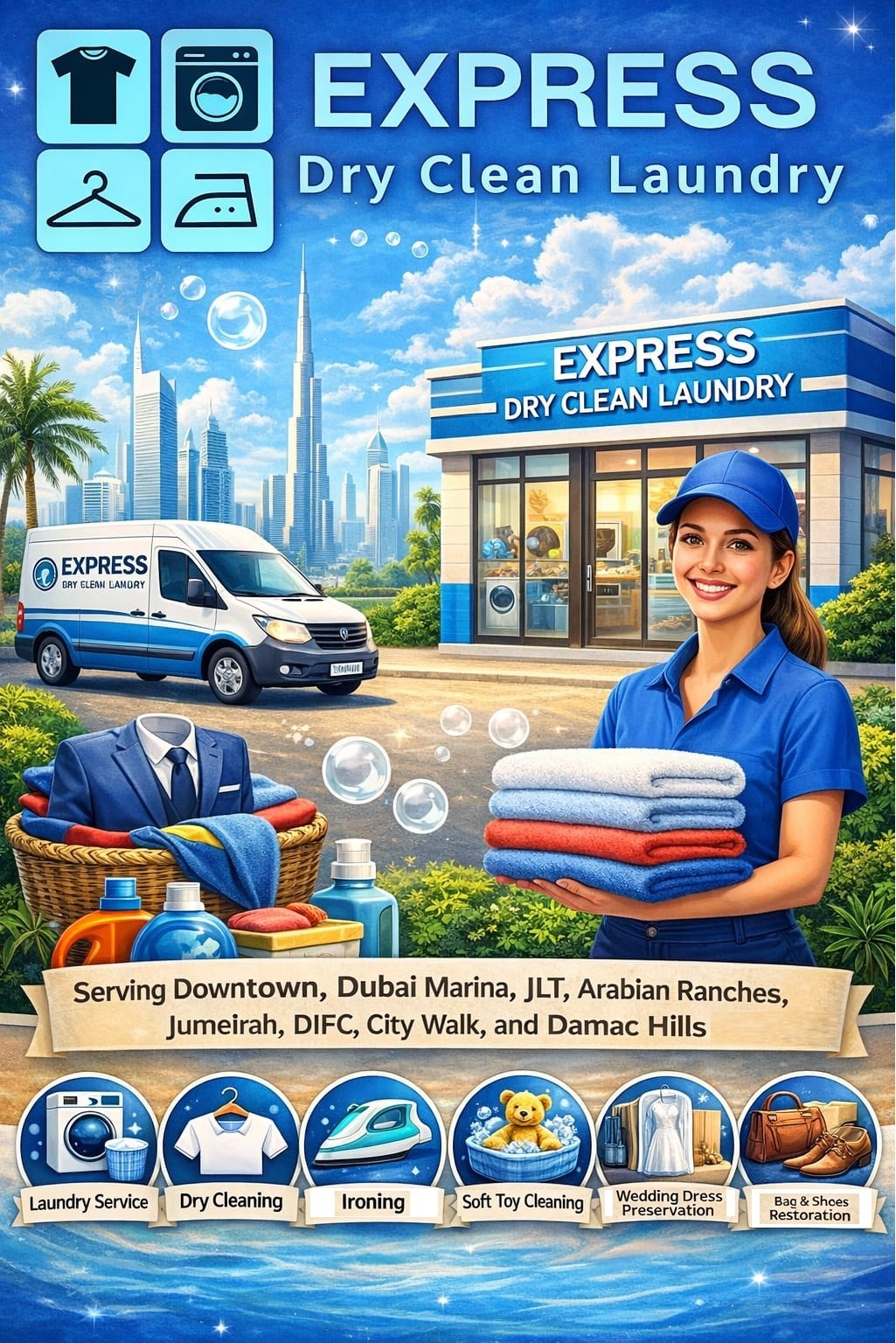 Laundry service near me in Dubai with free pickup and delivery