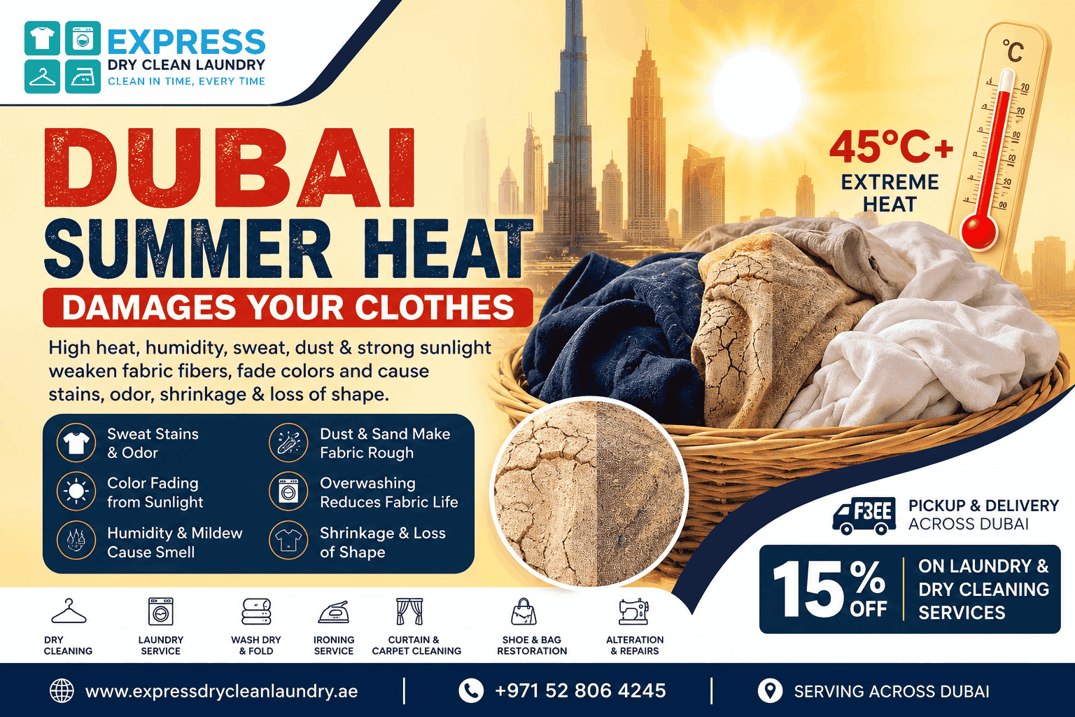 Dubai Summer Heat Damages Your Clothes in extreme heat and humidity